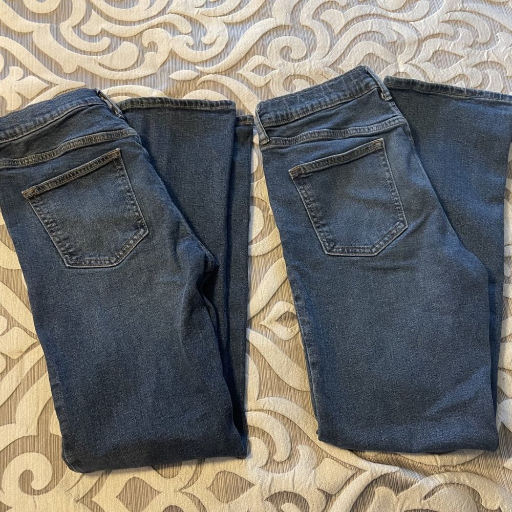 Lot of 2 Boys Old Navy Straight Leg Blue Jeans Size 14 EUC Bundle